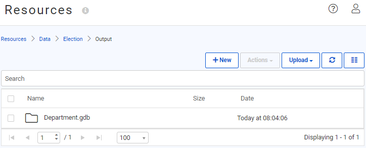 Written geodatabase appears in Resources folder